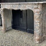 Louis XV Style Fireplace In Grey Marble Of the Ardennes