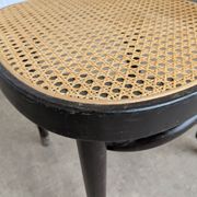Vintage Bentwood Dining Chair: Black Thonet Style Cane Seat