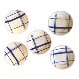 Set 4 plates and 1 pie dish Longwy model "Lucia"