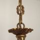 French Vintage Mid Century Bronze 5 Light Traditional Style Chandelier