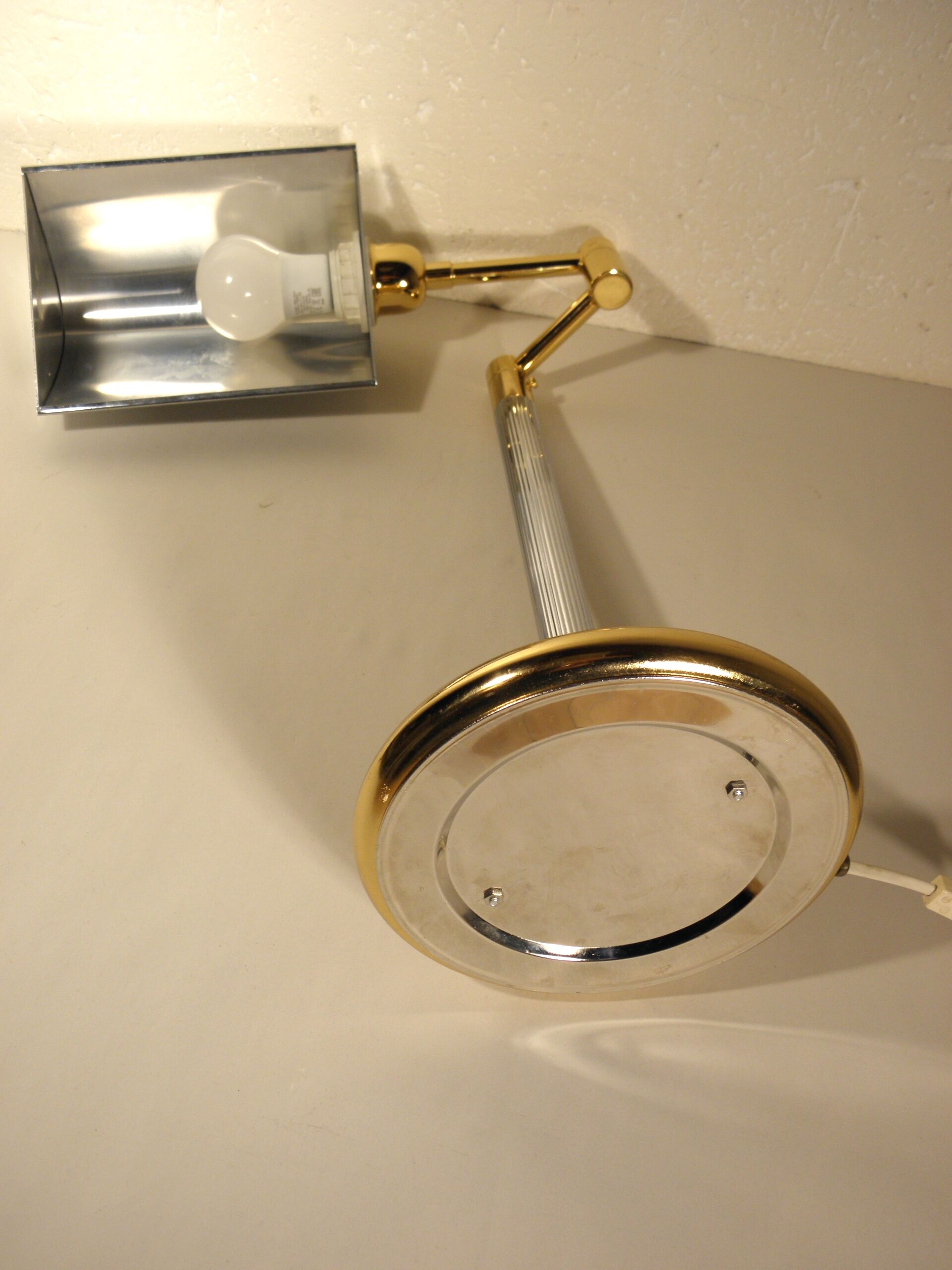 Desk lamp chrome and gold