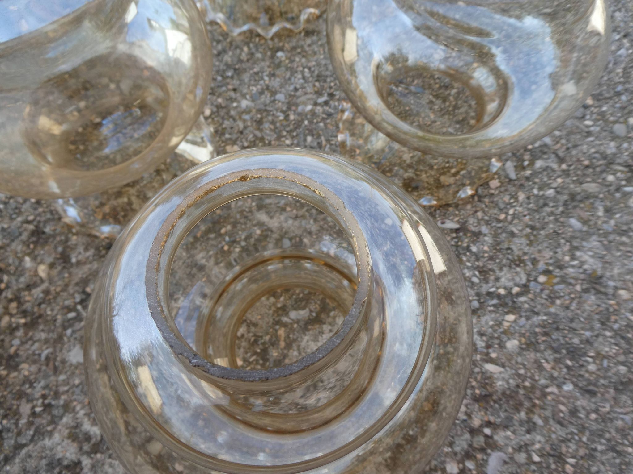 Lot de 6 globes en verre ambré