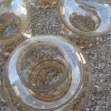 Set of 6 amber glass globes.