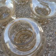 Lot de 6 globes en verre ambré