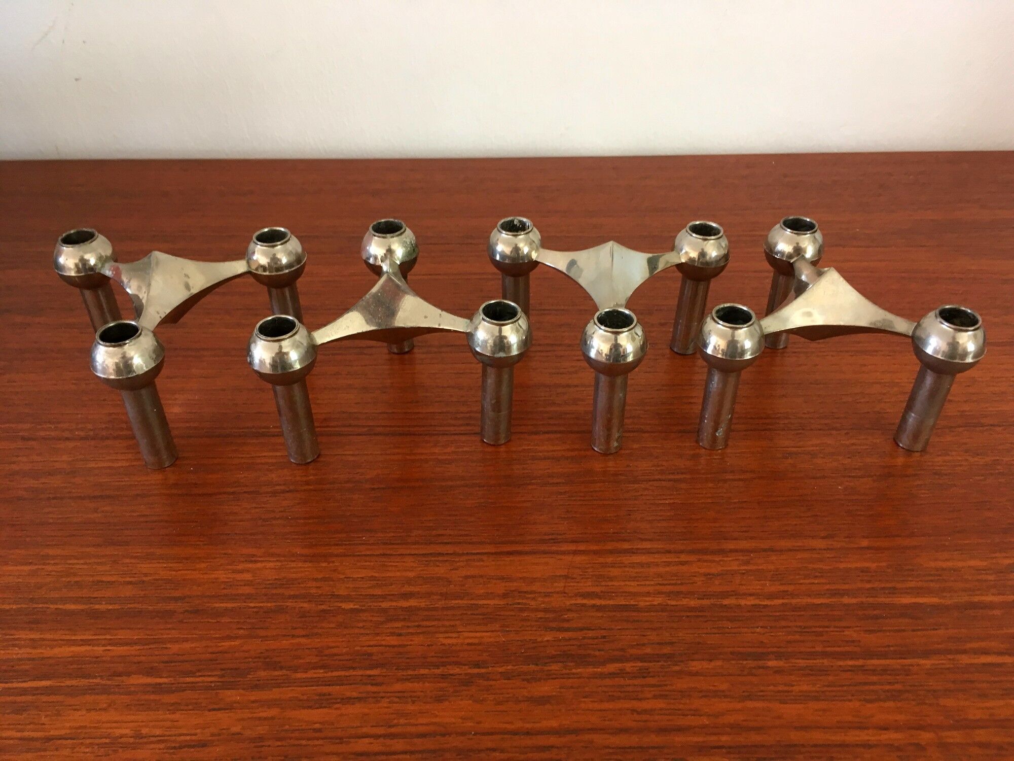 4 candlesticks Frtiz Nagel vintage 70s