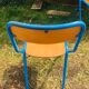 Lot de 10 chaises écoles des années '70, 5 bleus et 5 vert