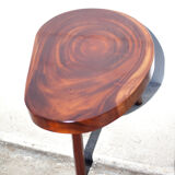Wood coffee table, tripod table, thick wood table, living room table, brutalist, design, furniture