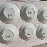 6 earthenware plates by Digoin Sarreguemines Castile model