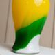 Vintage Murano Glass Fenton Vase in Multicolor Yellow, White & Green, Flashed Glass – Italy 1970s