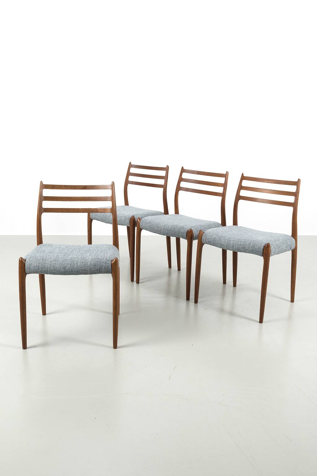 Set of 4 Niels Møller model '78' chairs refurbished