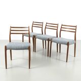 Set of 4 Niels Møller model '78' chairs refurbished