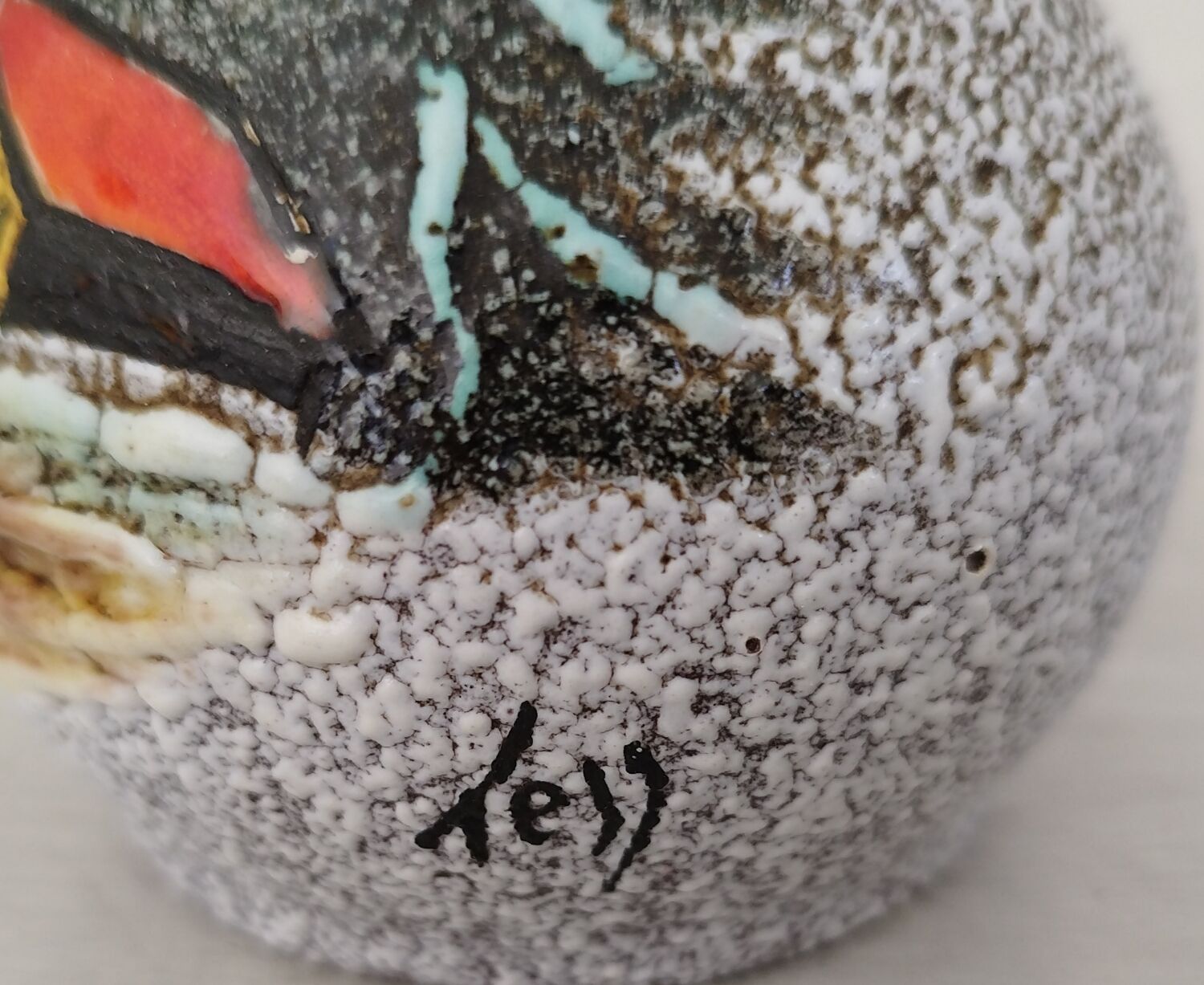 Vallauris ceramic vase signed tess vintage mountain decor