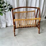 Bamboo and rattan magazine rack