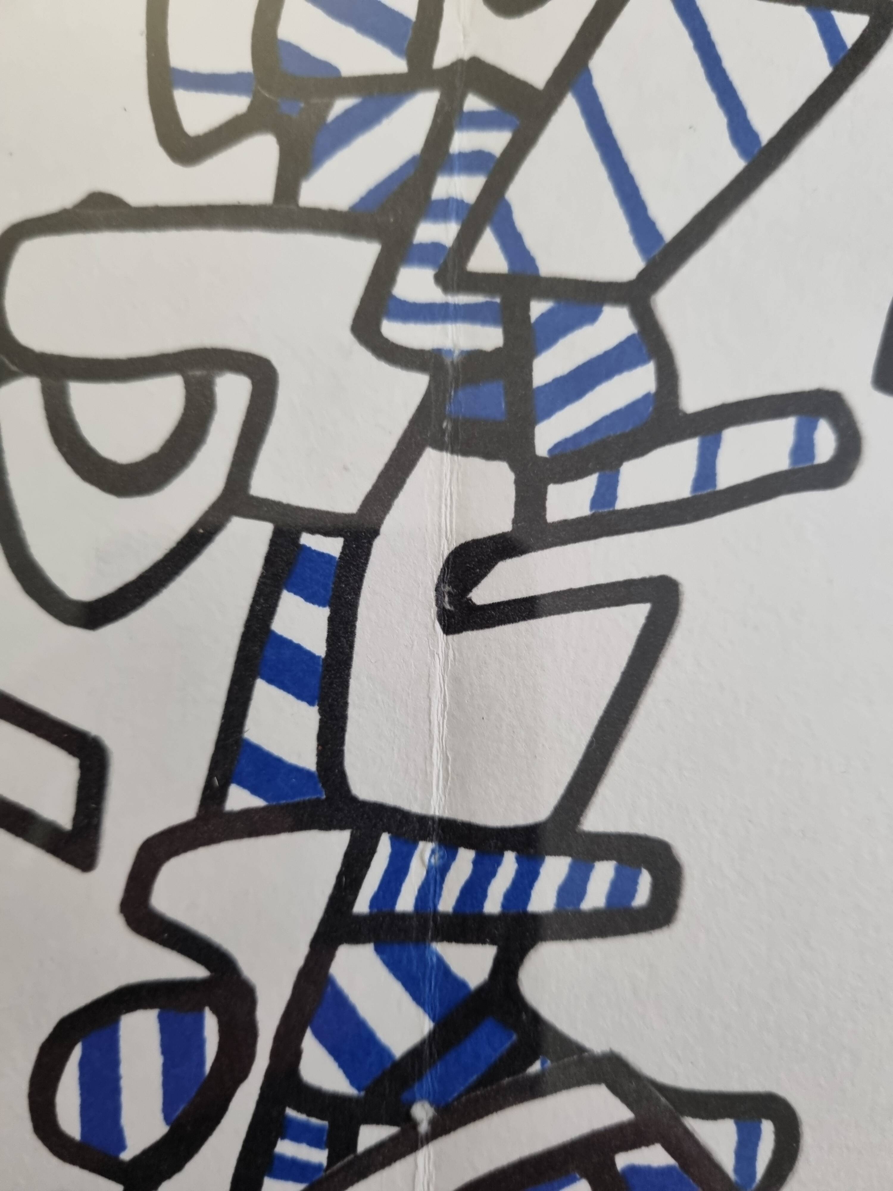 Screenprint after Jean Dubuffet framed under glass 41 cm by 31 cm