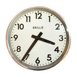 Functional industrial clock brillie polished alu 24 cm station pendulum 1960