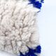 Ecru Moroccan Azilal cushion cover with Majorelle blue patterns 60x40cm