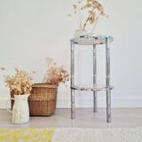 Marble and chrome side table, Italy 1970s