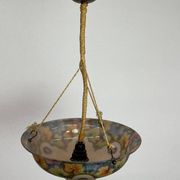 Lampe en verre peinte à la main Art Nouveau