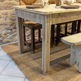 Old farmhouse table in elm