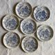 7 flat plates in earthenware by gien ludlow blue hunting decor year 70