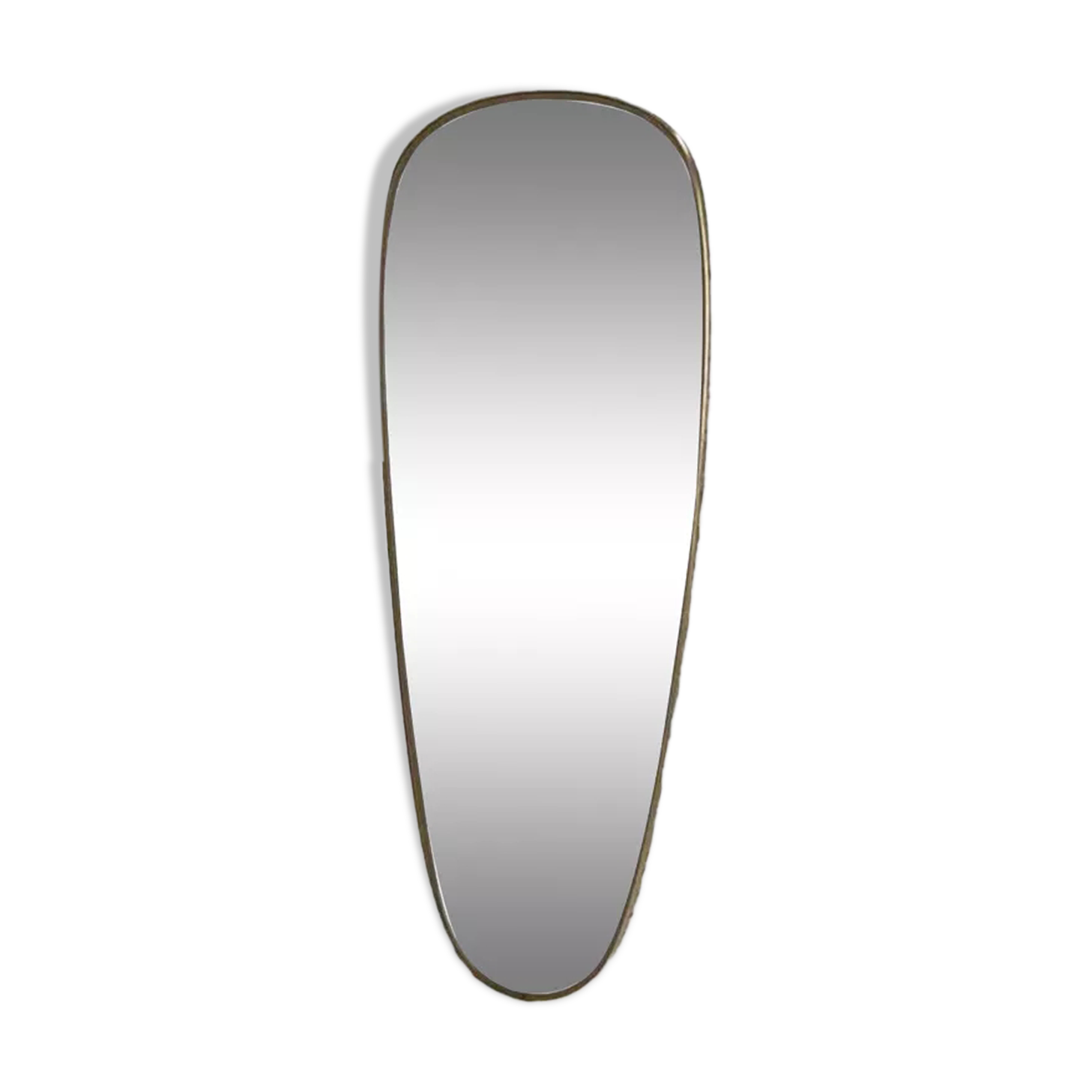 Miroir doré rétroviseur et forme libre des années 50