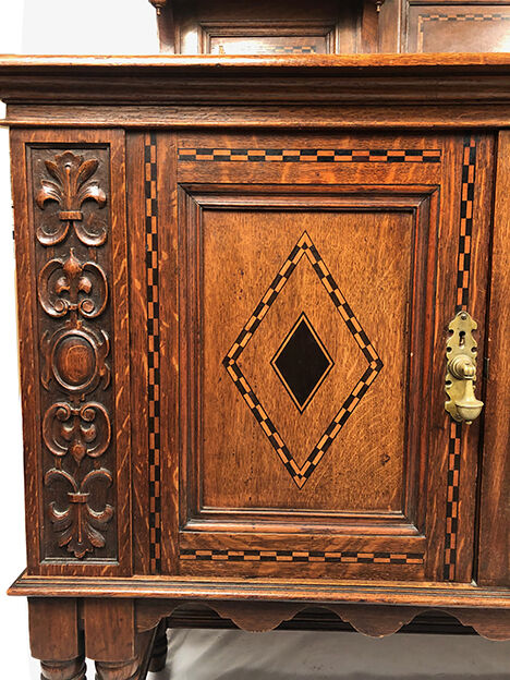 English Renaissance style oak cabinet