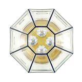 Large Mid-Century Glass Ceiling Light/Flush Mount from Limburg, Germany, 1960s