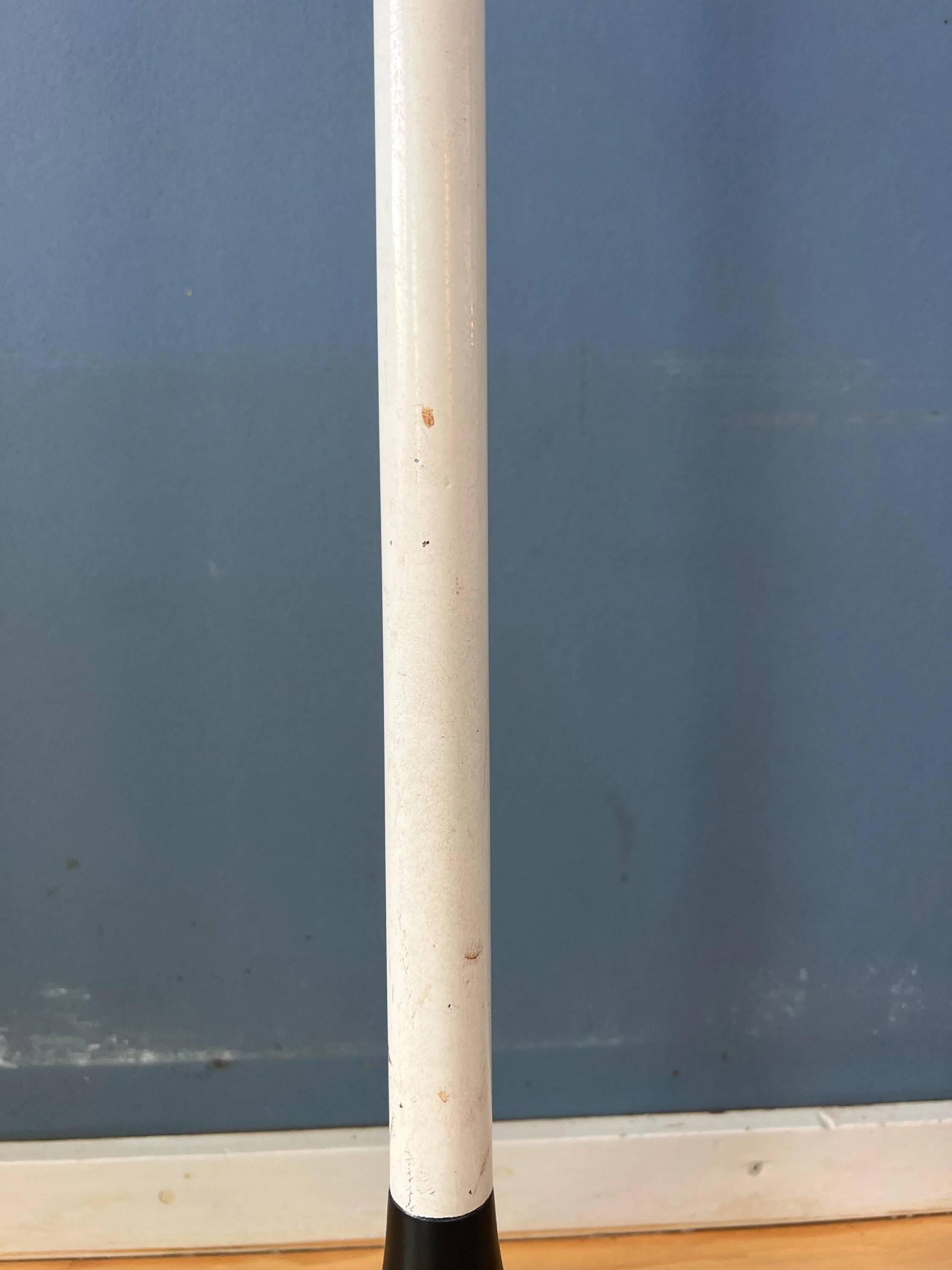 Vintage white floor lamp in Guzzini Space Age Mid-Century style