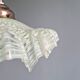 Art Deco pendant light in speckled green and white pleated glass, 1920s-30s.