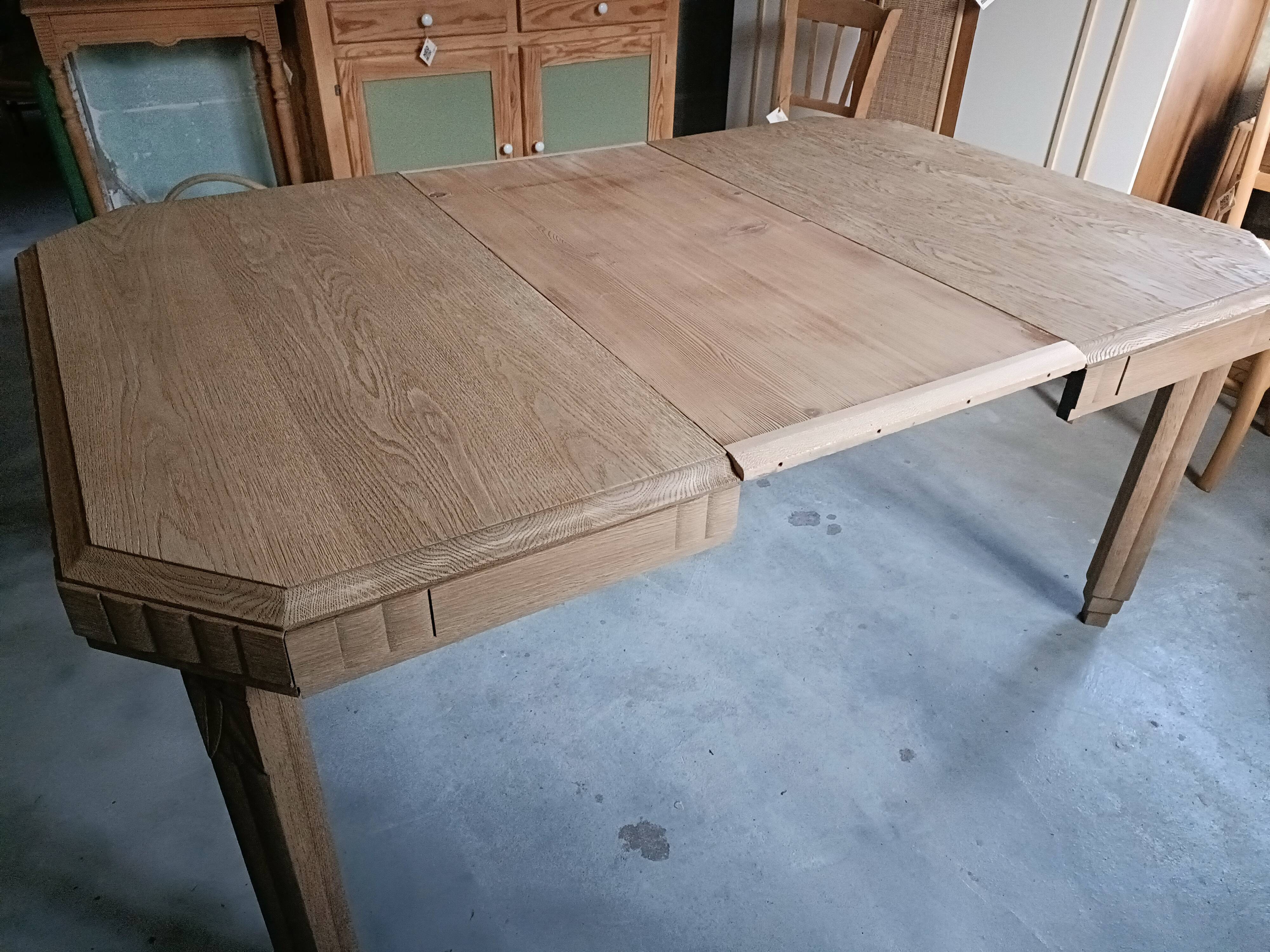 Renovated Art Deco dining table with extension.