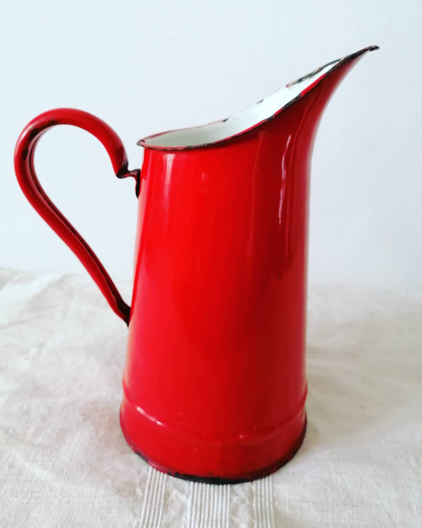 Firefighter red enamelled sheet metal