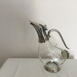 Original carafe glass and silver metal