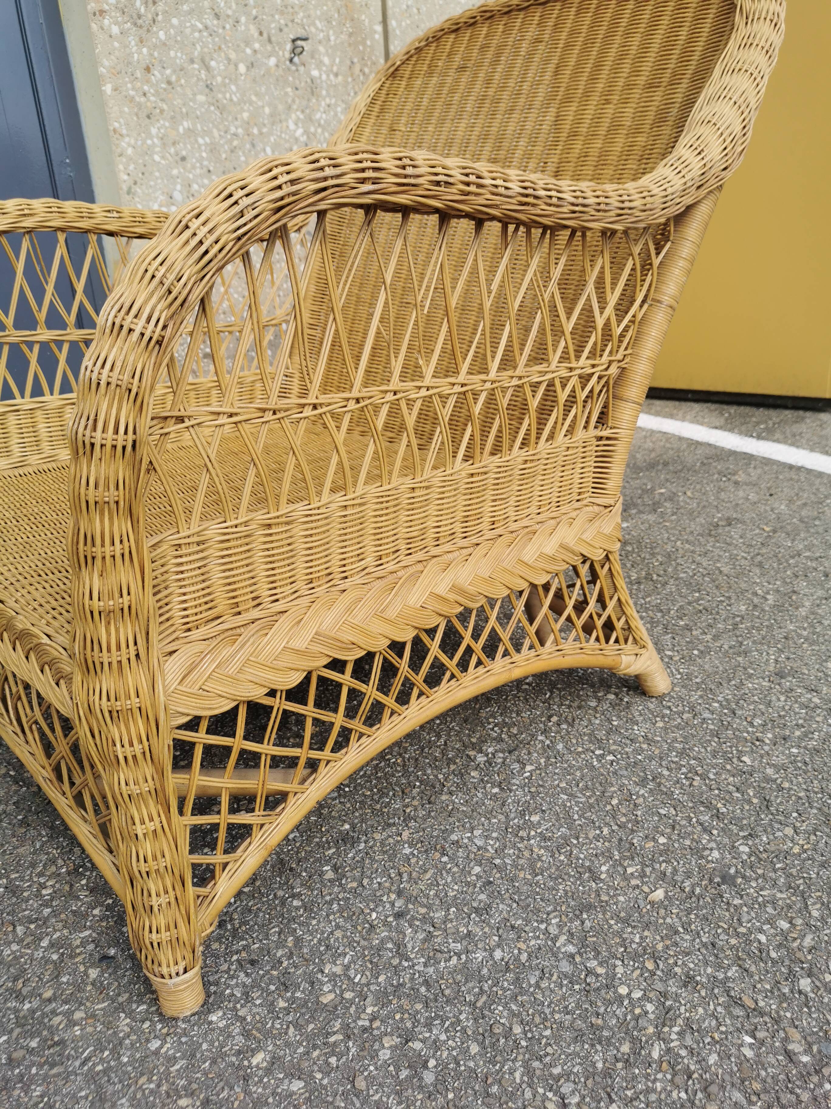 Complete rattan lounge from the 1950s
