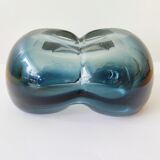 Blue-grey glass trinket bowl