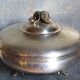 Alpaca silver metal serving dish with flowers
