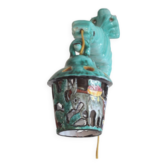 Ceramic Seahorse Lantern from Vietri Sul Mare, Italy 1960S.