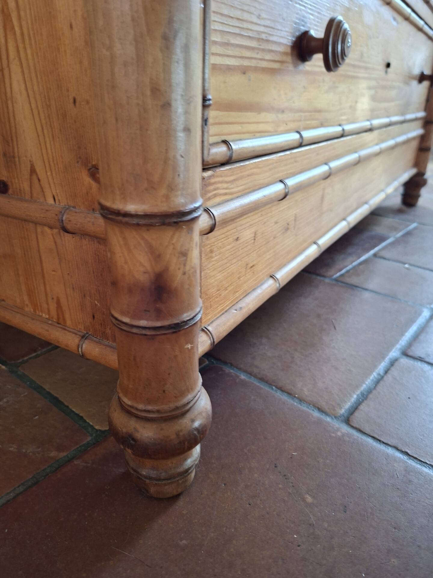 1920 faux bamboo chest of drawers