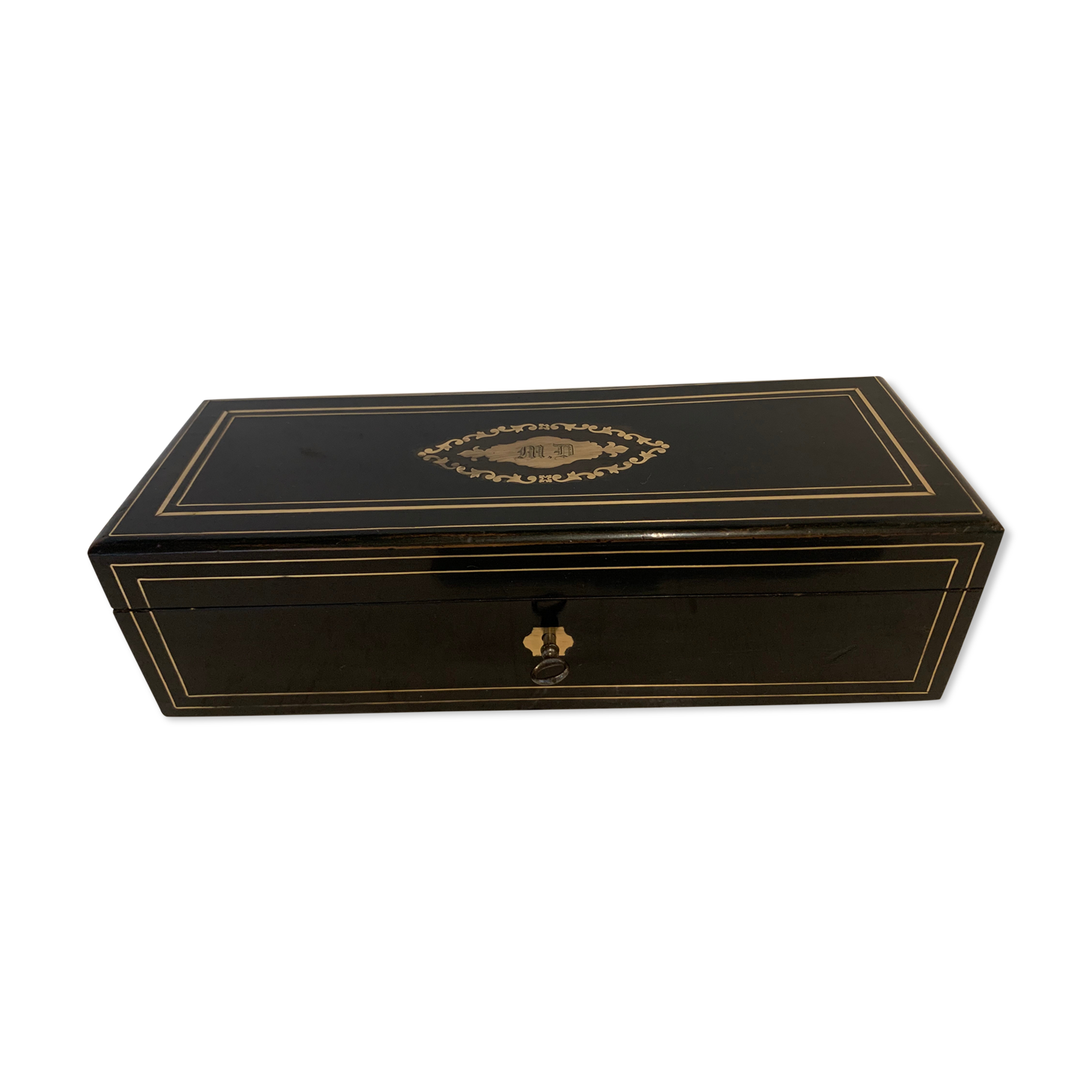 Blackened wooden glove box Napoleon III