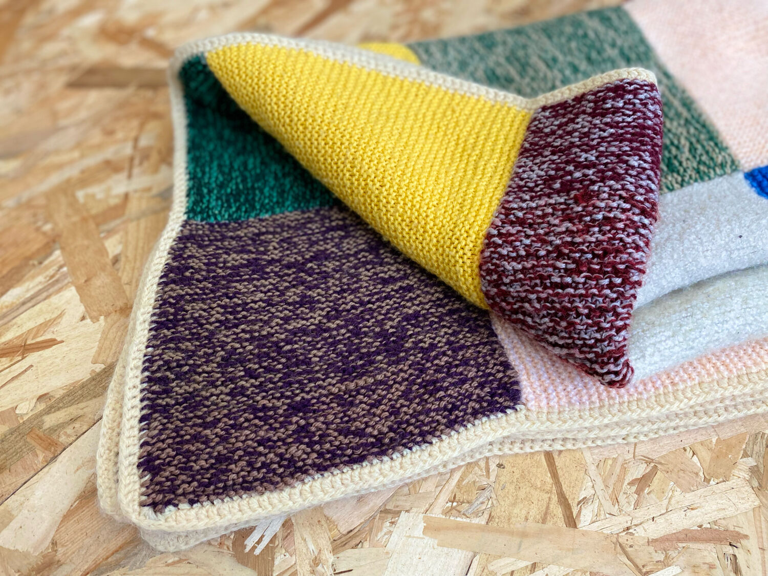 Wool patchwork blanket
