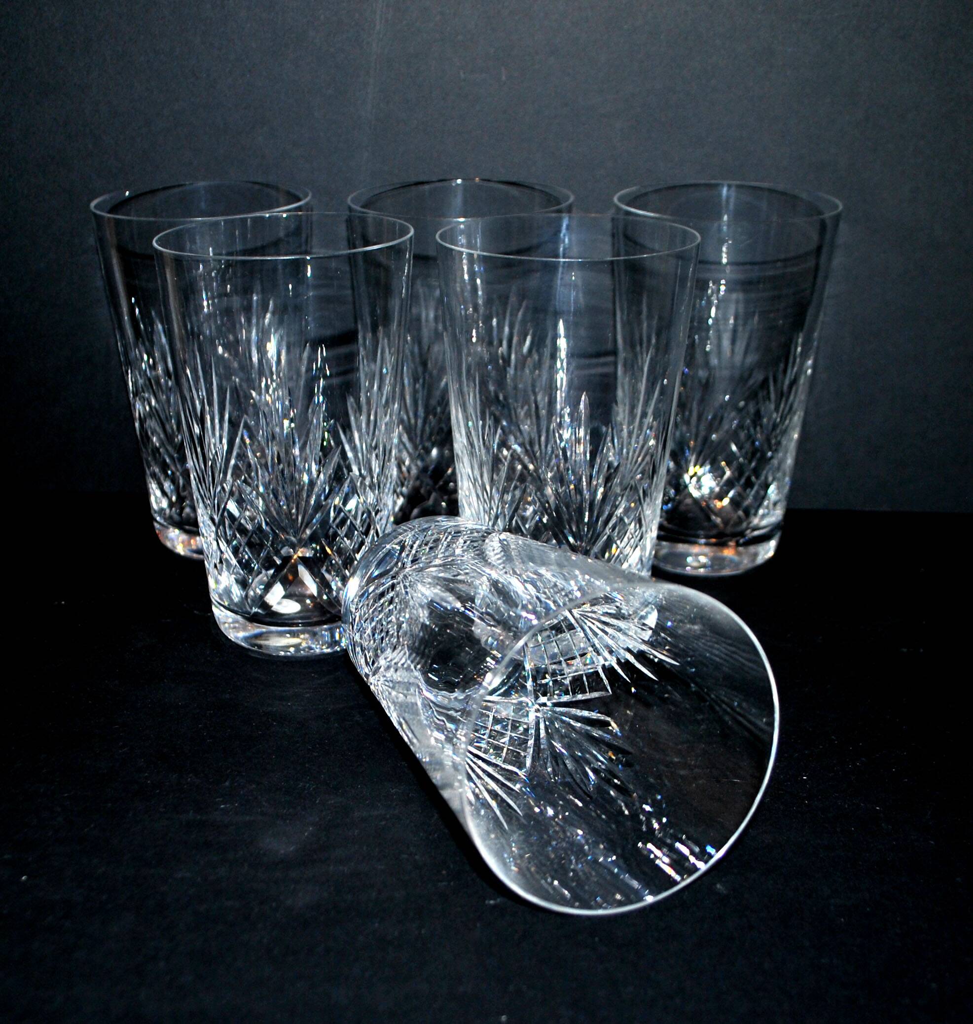 Set of 6 juice glasses longdrink tumbler Junon crystal from Lorraine Lemberg DlG Chantilly Saint-Louis