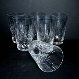 Set of 6 juice glasses longdrink tumbler Junon crystal from Lorraine Lemberg DlG Chantilly Saint-Louis