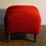 Pouf bouclé rationaliste dans le style de Gio Ponti, Italie, années 40.