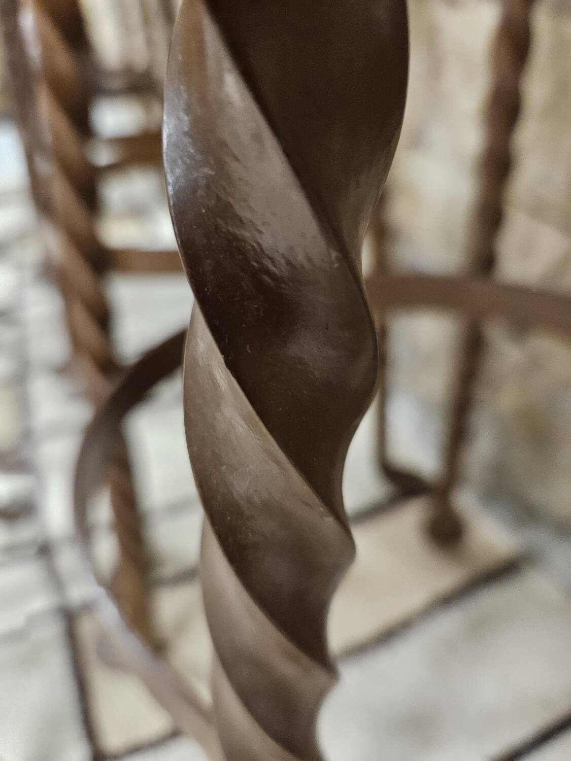 Set of 8 brutalist wrought iron bar stools 1970"