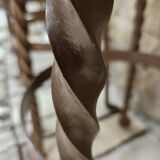 Set of 8 brutalist wrought iron bar stools 1970"