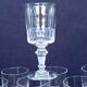 9 anciens verres à vin ou liqueur XIXème en verre taillé à 11 pans