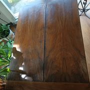 Antique solid walnut table with turned legs, france, late 19th century