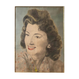 Painting "Portrait of a woman" circa 1945 signed Piero Cirio