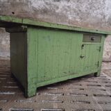 Antique workbench green kitchen island