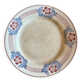 Ancien compotier ou assiette haute en terre de fer - Saint Amand -