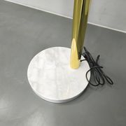 Danish Arc Floor Lamp by Bilka Brass Marble, 1970s